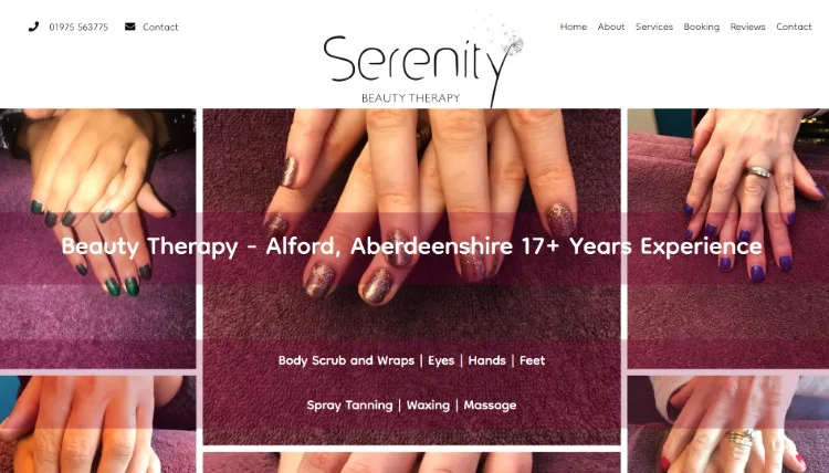 Serenity Beauty Therapy Alford Aberdeenshire Website
